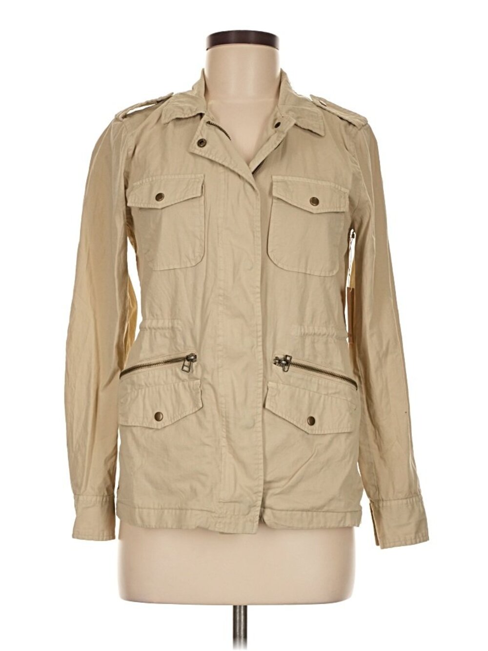 NWT Velvet by Graham & Spencer Ruby Lightweight Army Utility Jacket Beige Size M